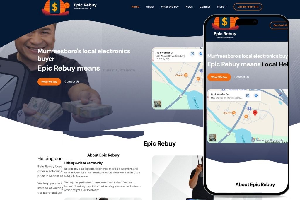 Epic Rebuy website case study - Amrocket Portfolio