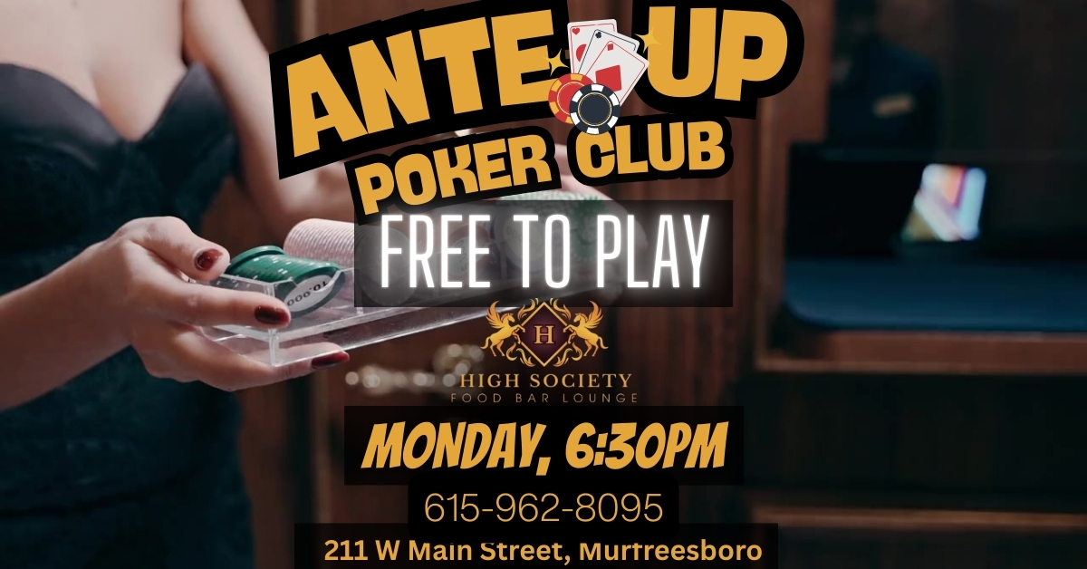 High Society poker event promotion