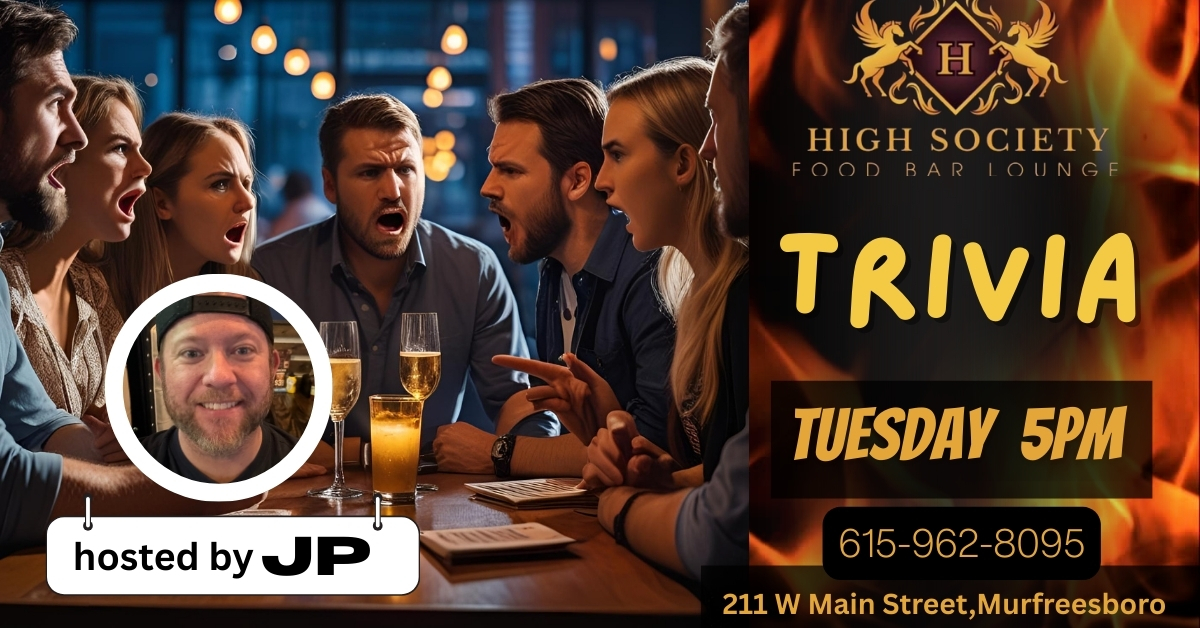 High Society trivia night promotion
