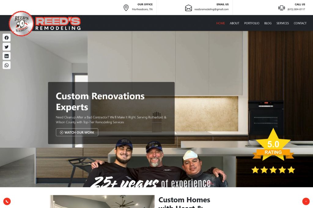 Reed's Remodeling  - Amrocket Portfolio